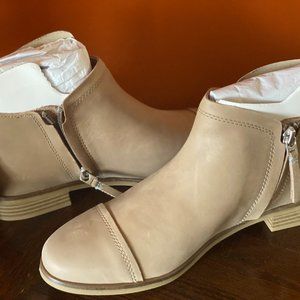 Women's Tom's Bootie: Reese Taupe Grey Smooth Leather